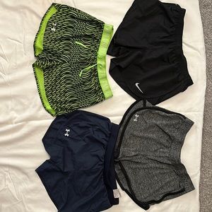 4 Pr Women Under Armour and Nike Shorts sz M
